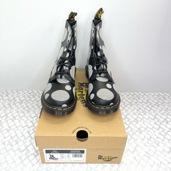Dr. Martens 1460 Polka Dot Smooth Leather Lace Up Boots, EU 38, US 7 - Picture 2 of 9